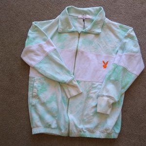 Playboy Missguided sweatshirt mint green and white